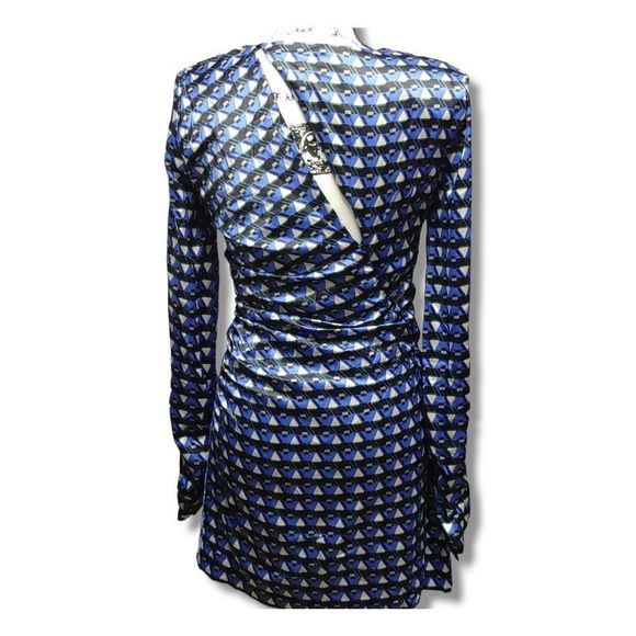 💥Bluish Geometric Print Dress by ZARA Sz M - Picture 4 of 8